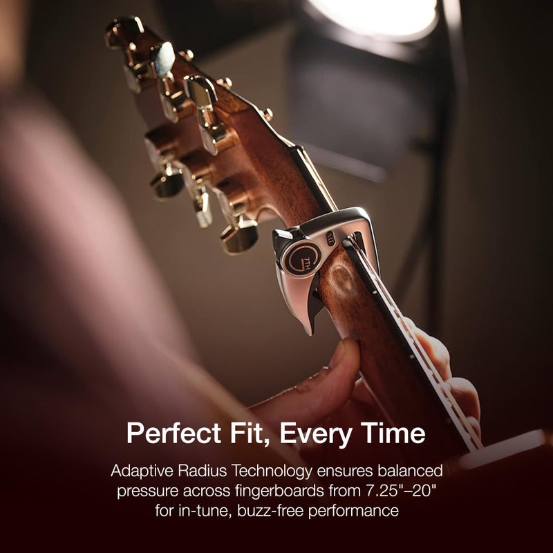 G7th Performance 3 Guitar Capo - Steel String Silver - 52mm - Adaptive Radius Technology, Precise Tuning, Unique Tension Control for Easy One-Handed Use - 6 String Acoustic and Electric Guitars - Image 3